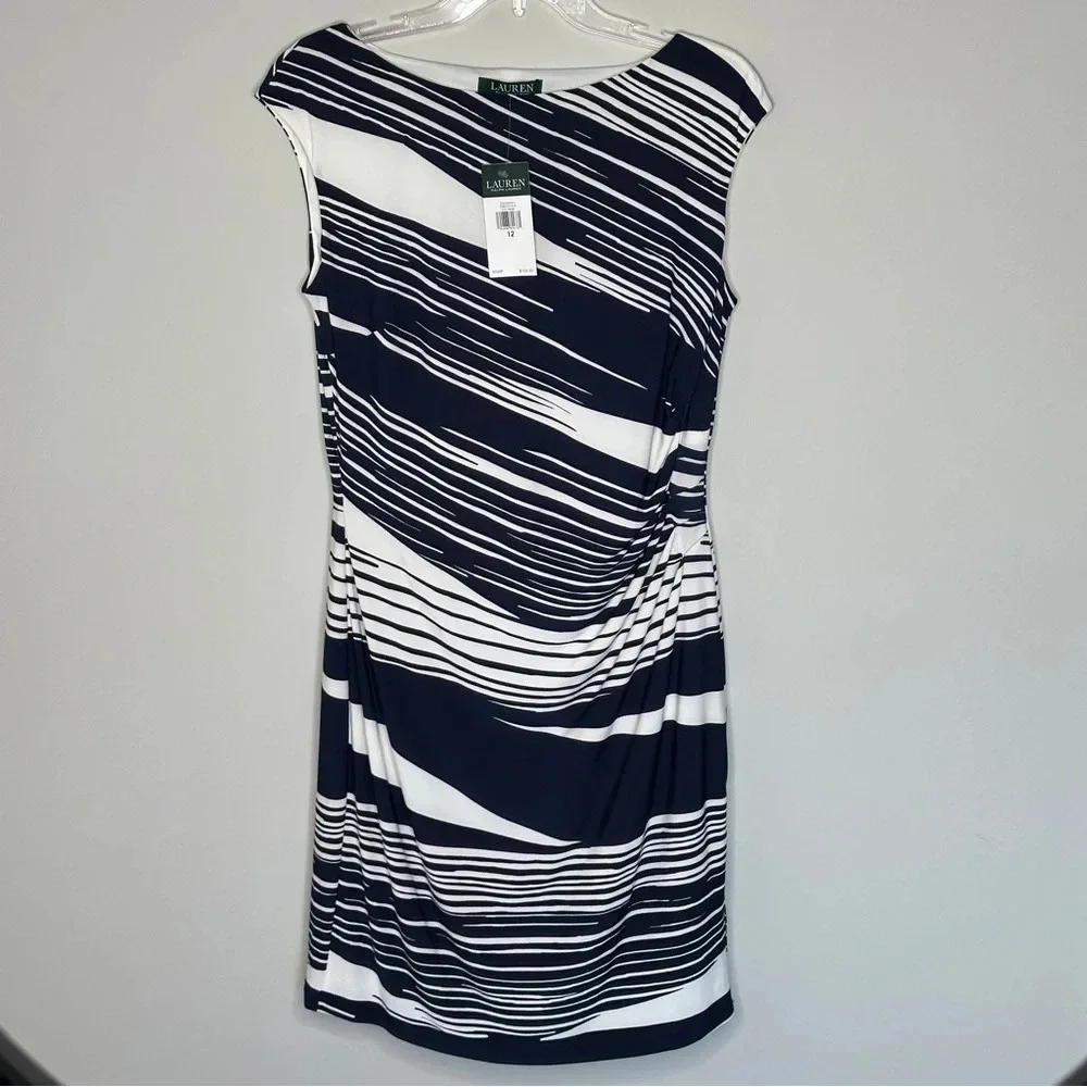 New Lauren Ralph Lauren Essentials Chic Cream Dress Size 12 Retails $134 Busines